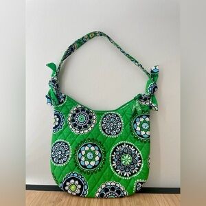 Vera Bradley Olivia Cupcake Green Navy Small Quilted Shoulder Bag Purse